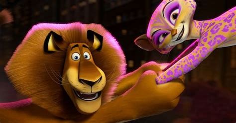alex the lion ben stiller and gia the jaguar jessica chastain in 2012 s madagascar 3 europe