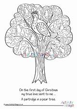 Tree Colouring Pear Partridge Village Activity Explore Pages sketch template