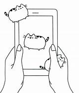 Pusheen Phone Pages Coloring Cat Categories sketch template