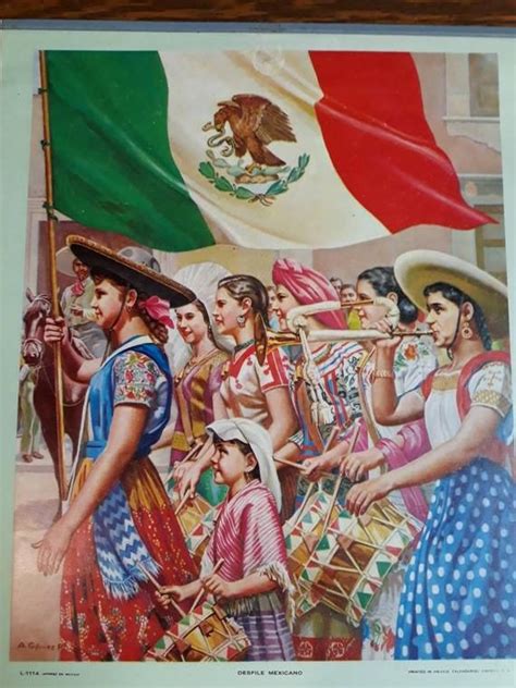vintage mexican art women  parade  sale  shipping  etsy