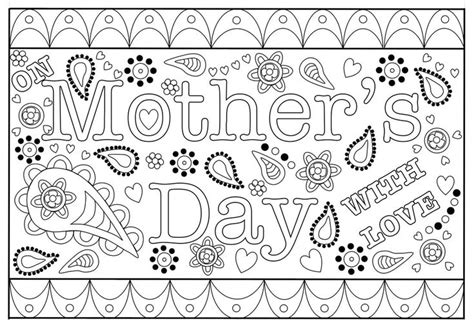 mothers day coloring cards mothers day card template mothers day