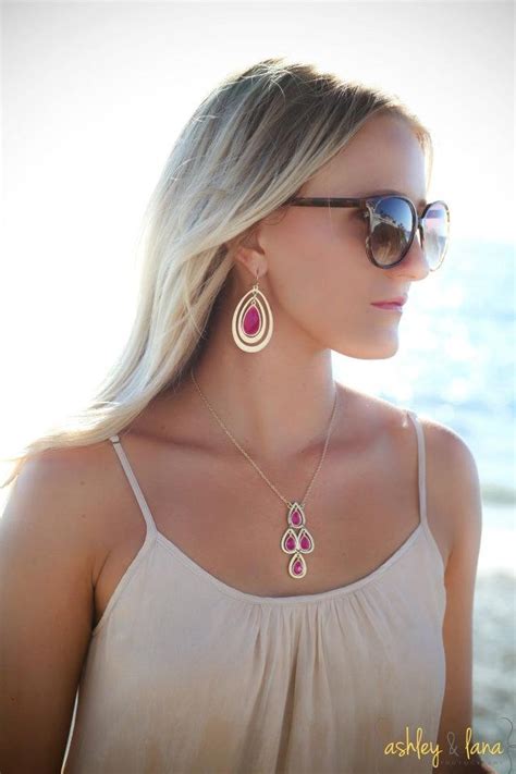 Hot Pink And Gold Teardrop Jewelry By Royal Bowtique