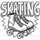 Roller Skating Skates Skate Sketch Patines Drawing Illustration Dibujos Stock Dibujo Patinaje Para Coloring Pages Template Fotos Doodle Colorir Patins sketch template