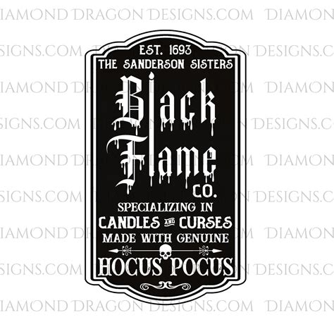 black flame candle printable