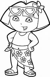 Dora Coloring Beach Dress Pages Para Wecoloringpage Seleccionar Tablero Colorear sketch template