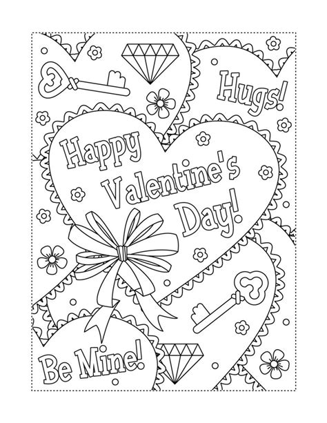 valentine  day coloring pages  printable  kids adults parade