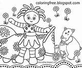 Outline Drawing Scenery Coloring Iggle Piggle Pages Template Getdrawings Paintingvalley sketch template