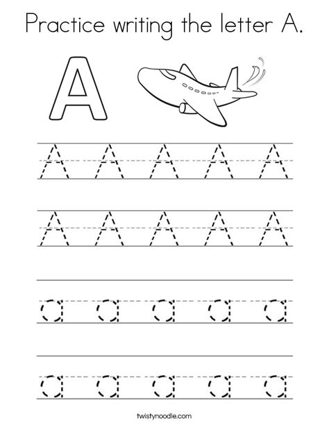 practice writing  letter  coloring page twisty noodle