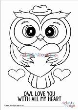 Colouring Owl Always Pages Village Mother Hearts Activity Explore Mothers Mum sketch template