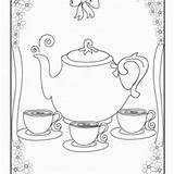 Tea Party Coloring Pages Printable sketch template