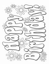 Coloring Pages Birthday Happy Kids Printable Adult Sheets Colouring Signs Card Balloons sketch template