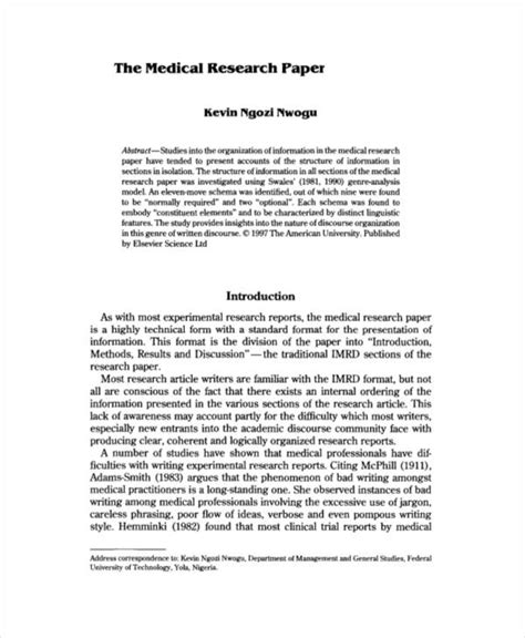 medical research paper