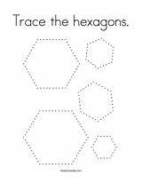 Trace Coloring Hexagon Color Hexagons sketch template