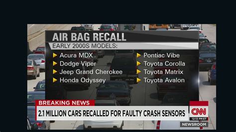 2 1m Vehicles Recalled For Faulty Sensors Airbags Cnn Video