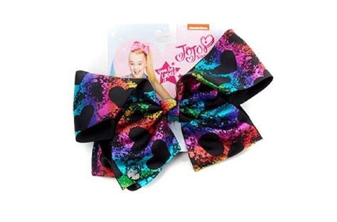 jojo siwa jojo siwa large cheer hair bow black wfoil hearts