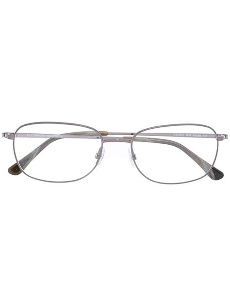 Tom Ford Square Thin Frame Glasses In Metallic For Men Lyst