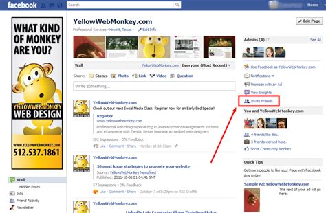 suggest  facebook page   friends yellowwebmonkey web design