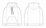 Hoodie Template Drawing Sketch Vector Mockup Front Illustrations Hoody Technical Back Sweatshirt Men Fashion Sportswear Isolated Stock Word Clip Clothes sketch template