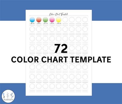 pencil color chart template printable watercolor swatch etsy canada