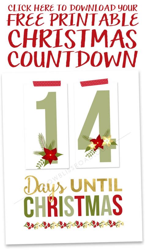 printable christmas countdown calendar  calendar template