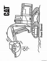 Coloring Shovel Truck Cat Pages Front Printable sketch template