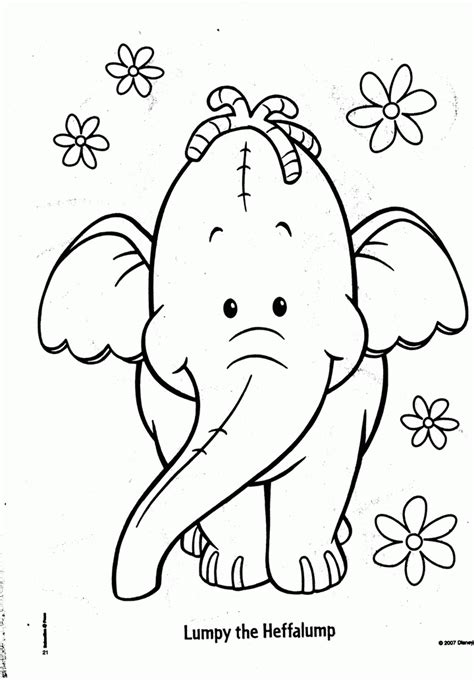 pooh heffalump  coloring pages printable coloring pages