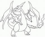 Coloring Charizard Mega Pokemon Comments Evolved sketch template