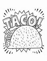 Taco Coloring Tacos Dragons Pages Colouring Sheets Party Kids Food Preschool Printable Mexican Activities Clip Book Pinata Color Tuesday Worksheet sketch template