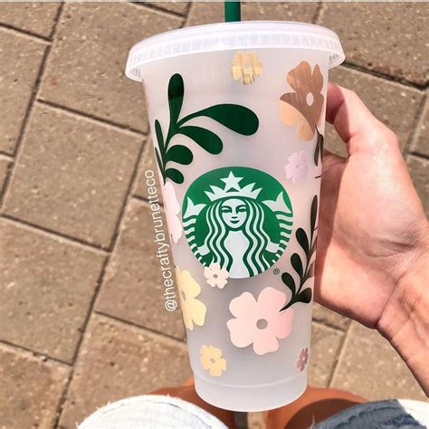 Starbucks Floral Cold Cup Flowers Starbucks Cup Starbucks Etsy