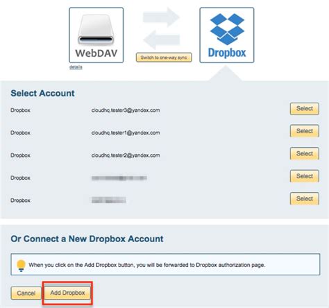 sync webdav  dropbox cloudhq support
