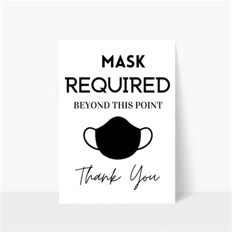 printable mask required   point black sign mask etsy