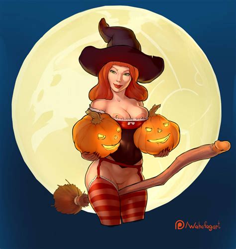 Witch Pumpkins Pinup Hot Witch Artwork Luscious
