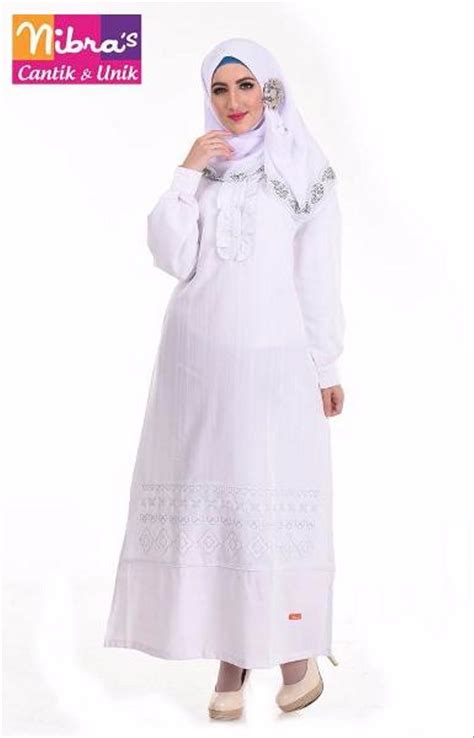 jual sale gaun gamis murah nibras nb  putih original gamis wanita