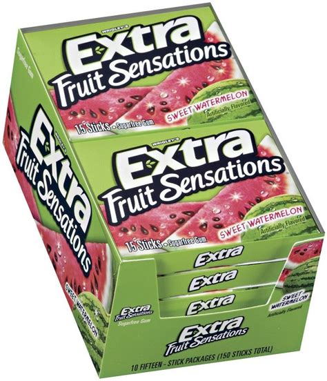 extra fruit sensations sweet watermelon sugarfree chewing gum  jamaica products