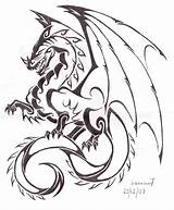 Tribales Dragones Dragon sketch template