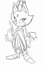 Blaze Sonic Coloringhome Omiza Hedgehog Disegni sketch template