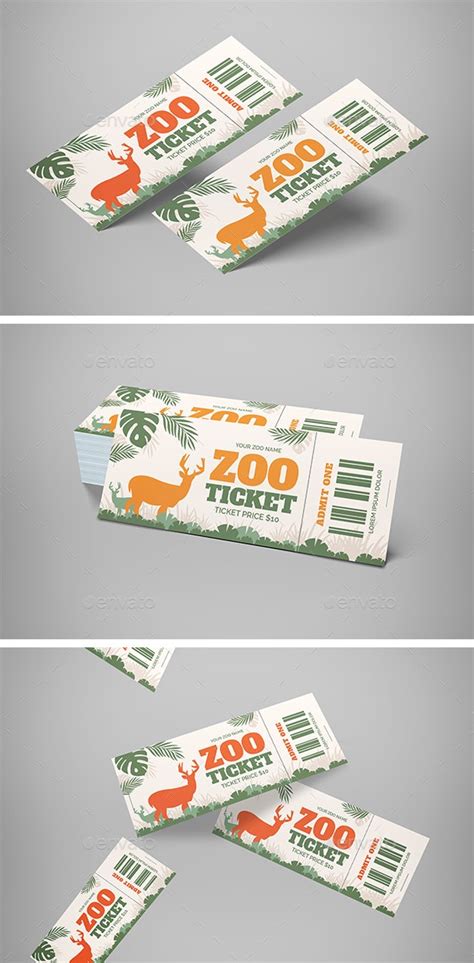zoo ticket print templates graphicriver