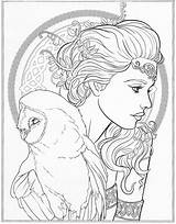 Coloring Pages Fairy Adult Fantasy Drawings Books Printable Color Adults Fenech Drawing Colouring Sheets Book Színez Line Colorful Draw Mythology sketch template