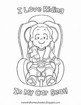 Car Seat Coloring Pages Homeschooling Buckle sketch template