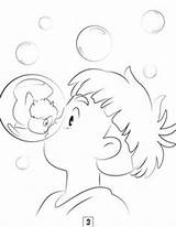 Ghibli Ponyo Florais Ilustrações Spirited Tatuagens Chihiro Estudio Páginas Tutoriais Esboços Desenhando Kiki Adesivos Sticker Adulta Coloração Visitar Sketchite Malen sketch template
