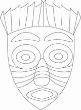 Mask Coloring Pages African Masks Printable Kids Drawing Template Drama Para Colorir Mayan Indian Clipart Tribal Africanas Masquerade Máscaras Color sketch template