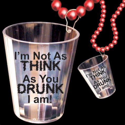 promo think i am drunk shot glass necklaces 2 oz drinkware