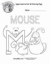 Letter Coloring Printable Uppercase Doozy Moo Cute Mouse sketch template