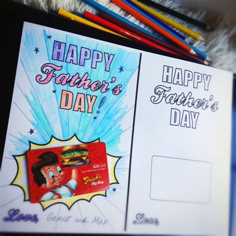 printable  minute fathers day coloring card  dad grandpa