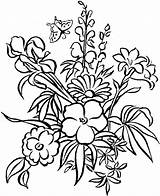 Flower Drawings Colouring Coloring Pages sketch template