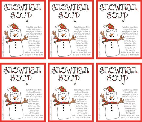 snowman soup recipe printable