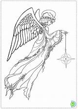Coloring Angel Angels Christmas Print Colouring Dinokids Close sketch template
