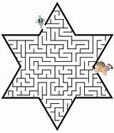 Maze Star David Hanukkah Coloring Kids Pages Shaped Shape Dreidel Jewish Printactivities Little Clipart Mazes Crafts Cliparts Menorah Hannukah Spin sketch template