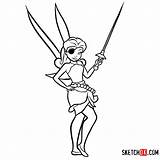 Pirate Rosetta Fairies Disney Draw Tinker Step Drawing Cartoons Cartoon Bell sketch template