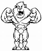 Lion Bodybuilder sketch template
